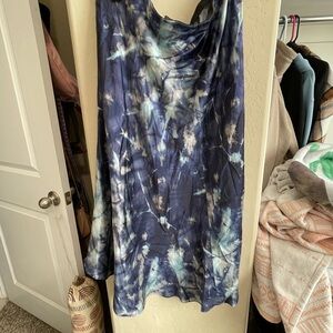 Johnny Was Navy and White Tie-Dye Dress